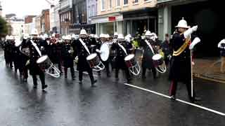 Royal Navy & Band of the Royal Marines marching to Windsor Castle